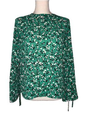 Gina Tricot Green Floral Bell Sleeve Blouse for Women